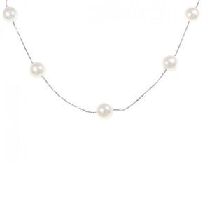 Tasaki Akoya Pearl Au750 White Gold Necklace